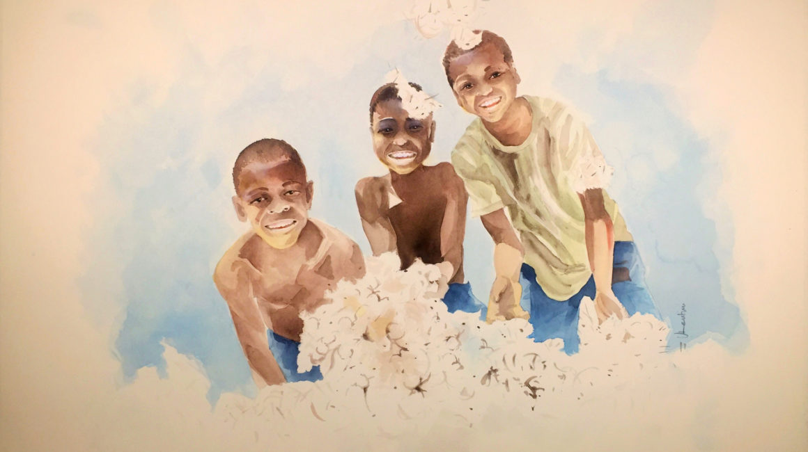 003 Vito Lentini Designer Acquarelli For_Aleimar_Children play in cotton_Wat_56x76